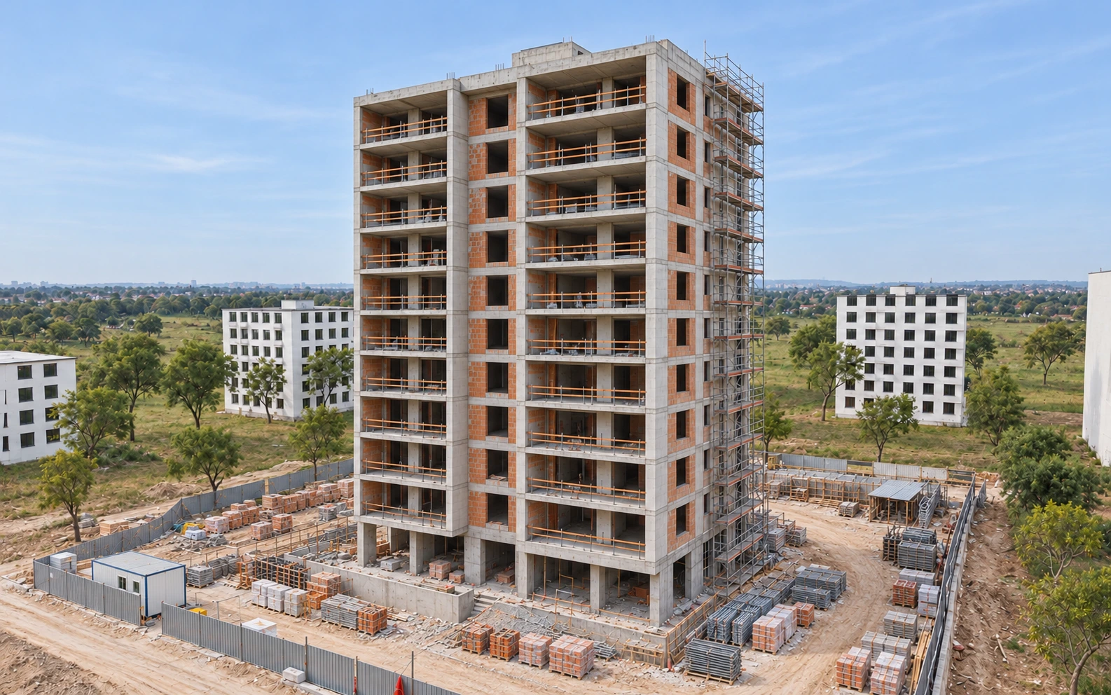 Ardıç Residence kaba yapı ve duvar aşaması