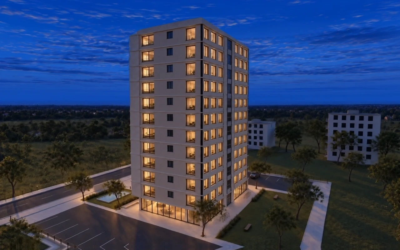 Ardıç Residence · Sağ cephe · Gece
