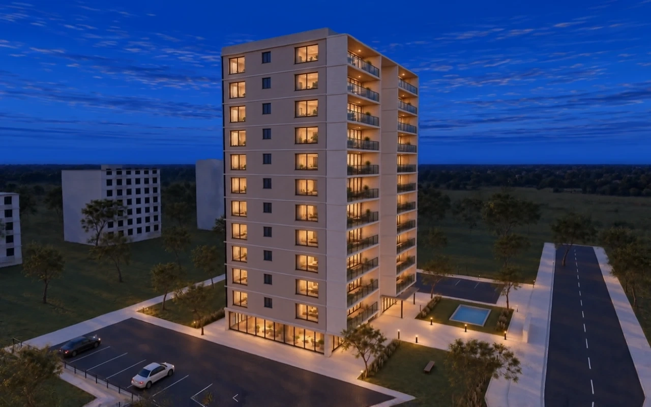 Ardıç Residence · Sol cephe · Gece
